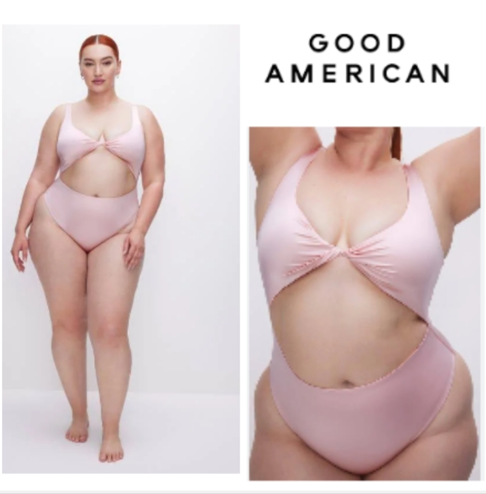 Good American Twist-front Cutout Stretch-satin. Size 8